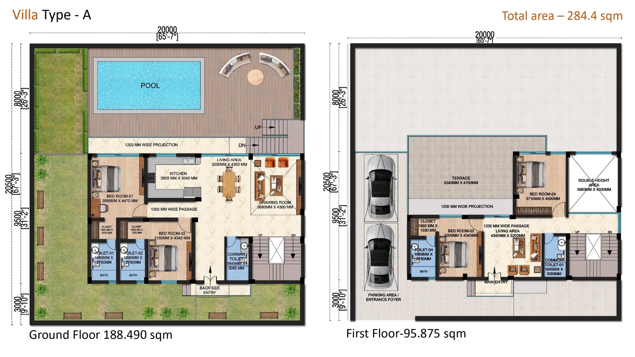 Type A Both floors floor plan