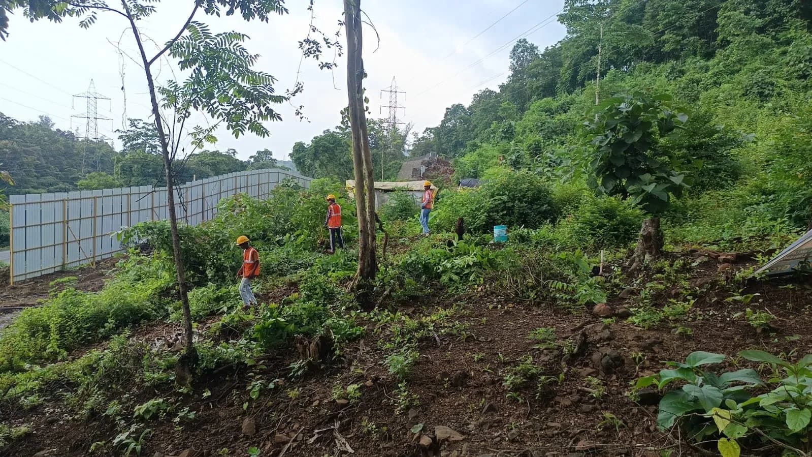 Cleared hillside slope prepared for villa development